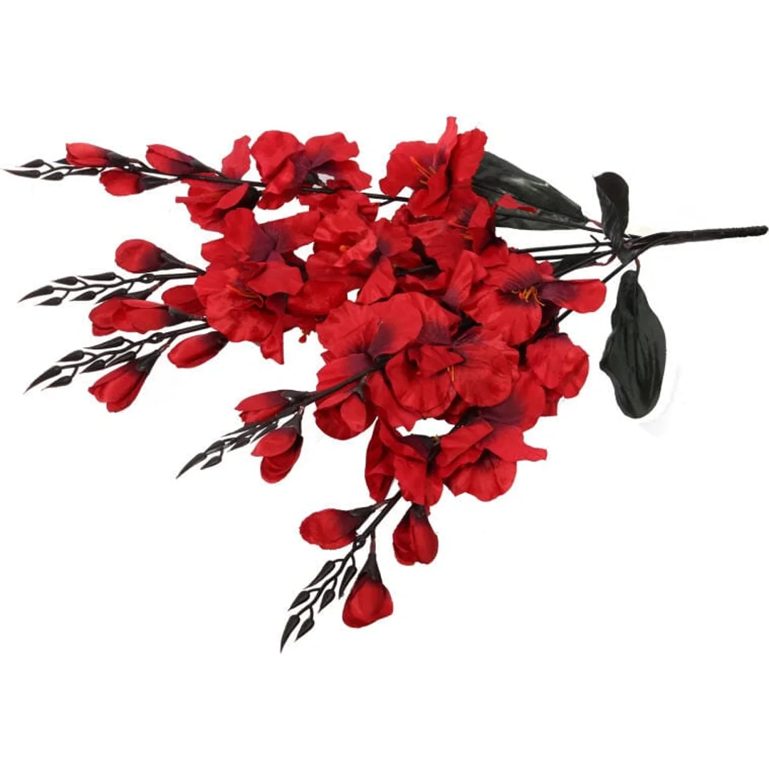 Sztuczny Bukiet 5 Czerwonych Gladioli Wysokiej Jakości, 70 cm — zdjęcie 4