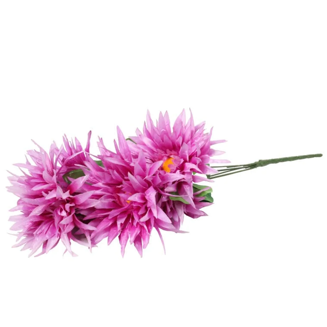 Sztuczny Bukiet 5 Fioletowych Chryzantem o Wysokości 58 cm — zdjęcie 2