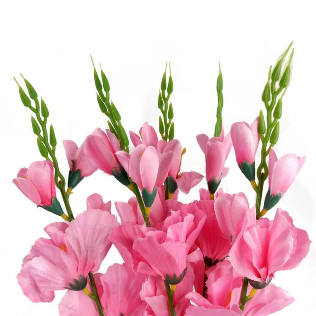 Sztuczny Bukiet 5 Gladioli Jasnoróżowych o Wysokości 65 cm — zdjęcie 2