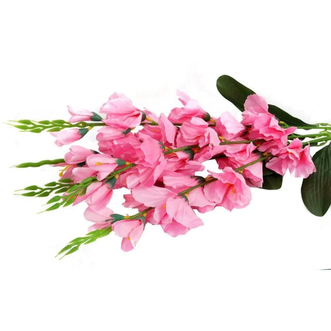 Sztuczny Bukiet 5 Gladioli Jasnoróżowych o Wysokości 65 cm — zdjęcie 3