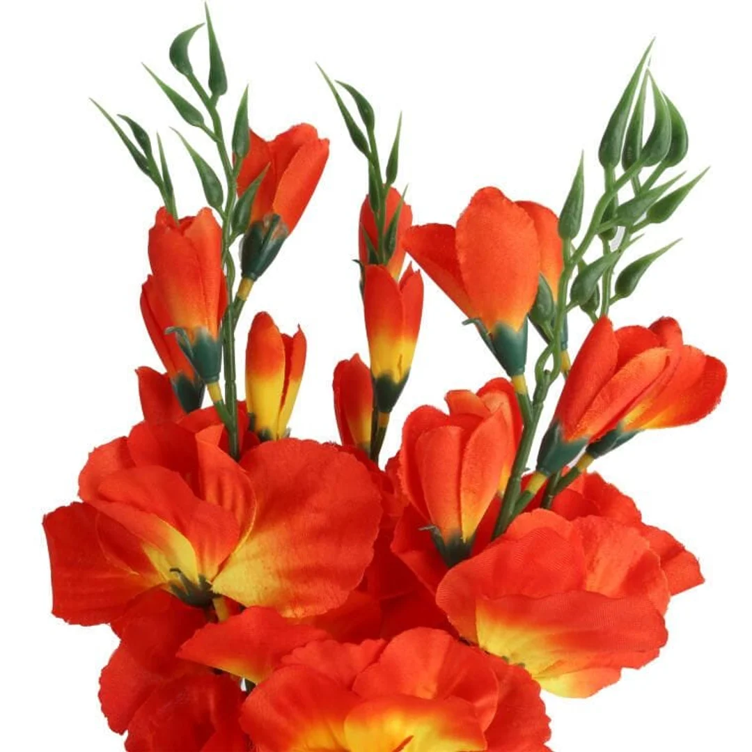 Sztuczny Bukiet 5 Pomarańczowych Gladioli - Realistyczny Wygląd, Wysokość 65 cm — zdjęcie 2