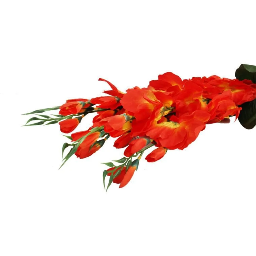 Sztuczny Bukiet 5 Pomarańczowych Gladioli - Realistyczny Wygląd, Wysokość 65 cm — zdjęcie 3