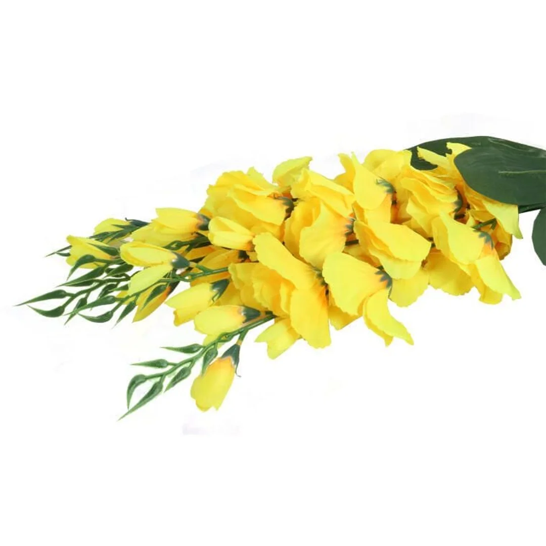 Sztuczny Bukiet 5 Żółtych Gladioli - Realistyczne Wykończenie, 65 cm — zdjęcie 3