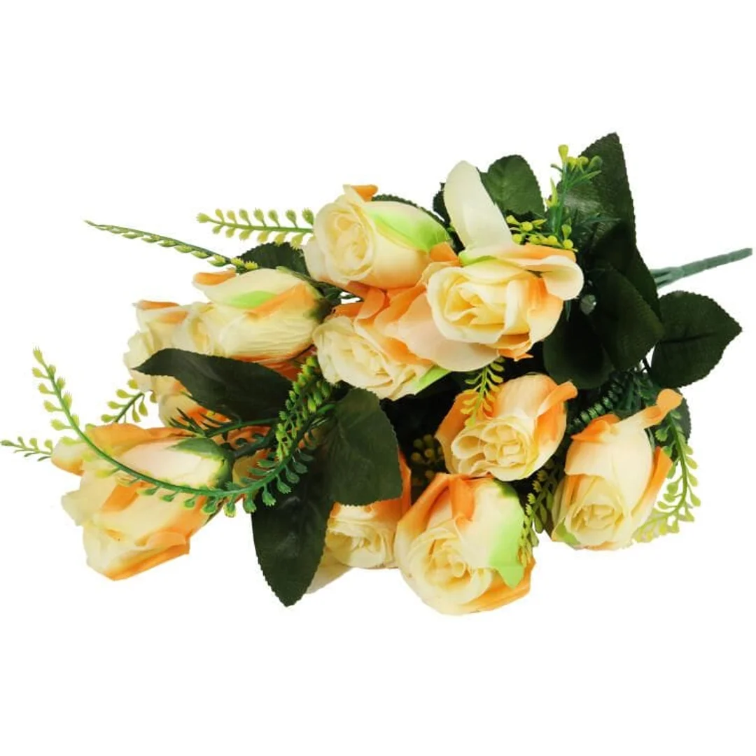 Sztuczny bukiet 9 żółtych róż o wysokości 45 cm — zdjęcie 3