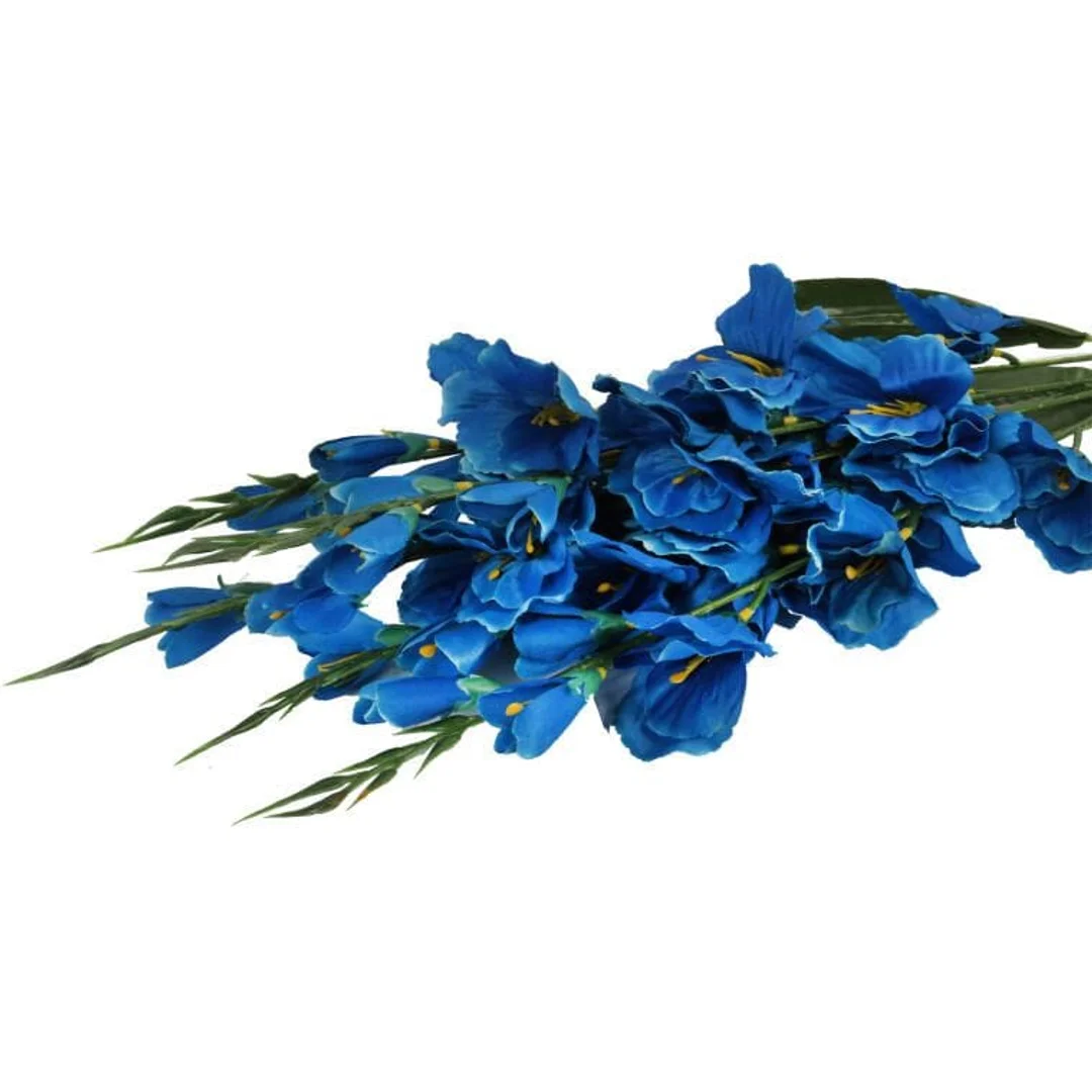 Sztuczny Bukiet Niebieskich Gladioli - 5 Sztuk, Wysokość 65 cm — zdjęcie 3