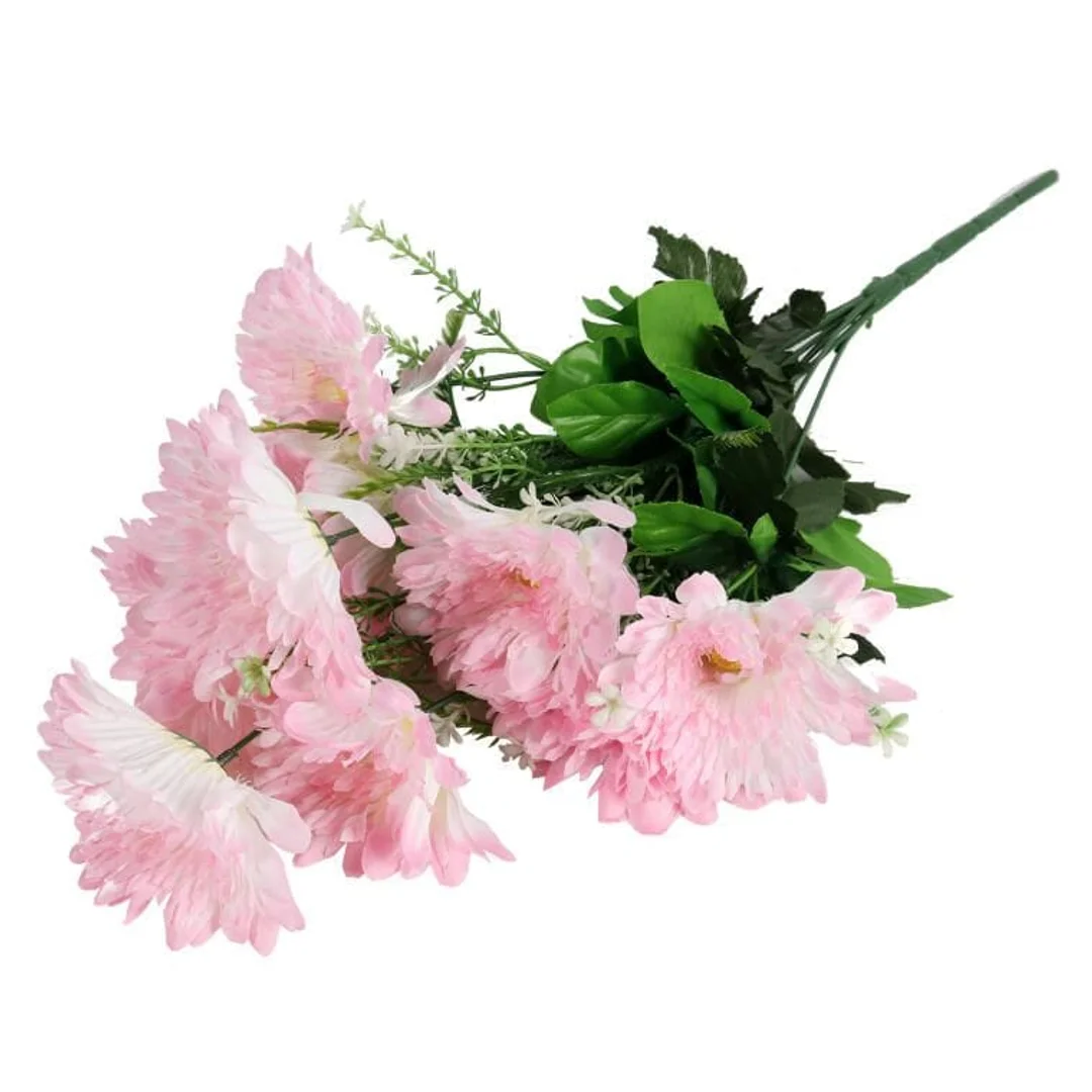 Sztuczny Bukiet Różowych Gerber 9 Sztuk - Elegancki Dekoracja 54cm — zdjęcie 3