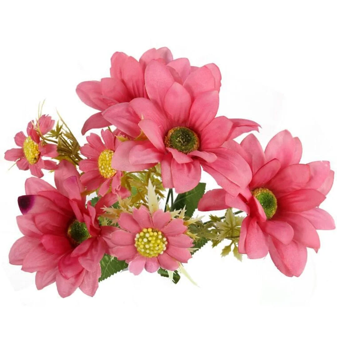 Sztuczny Bukiet Różowych Margaretek 36cm - Wysoka Jakość — zdjęcie 3