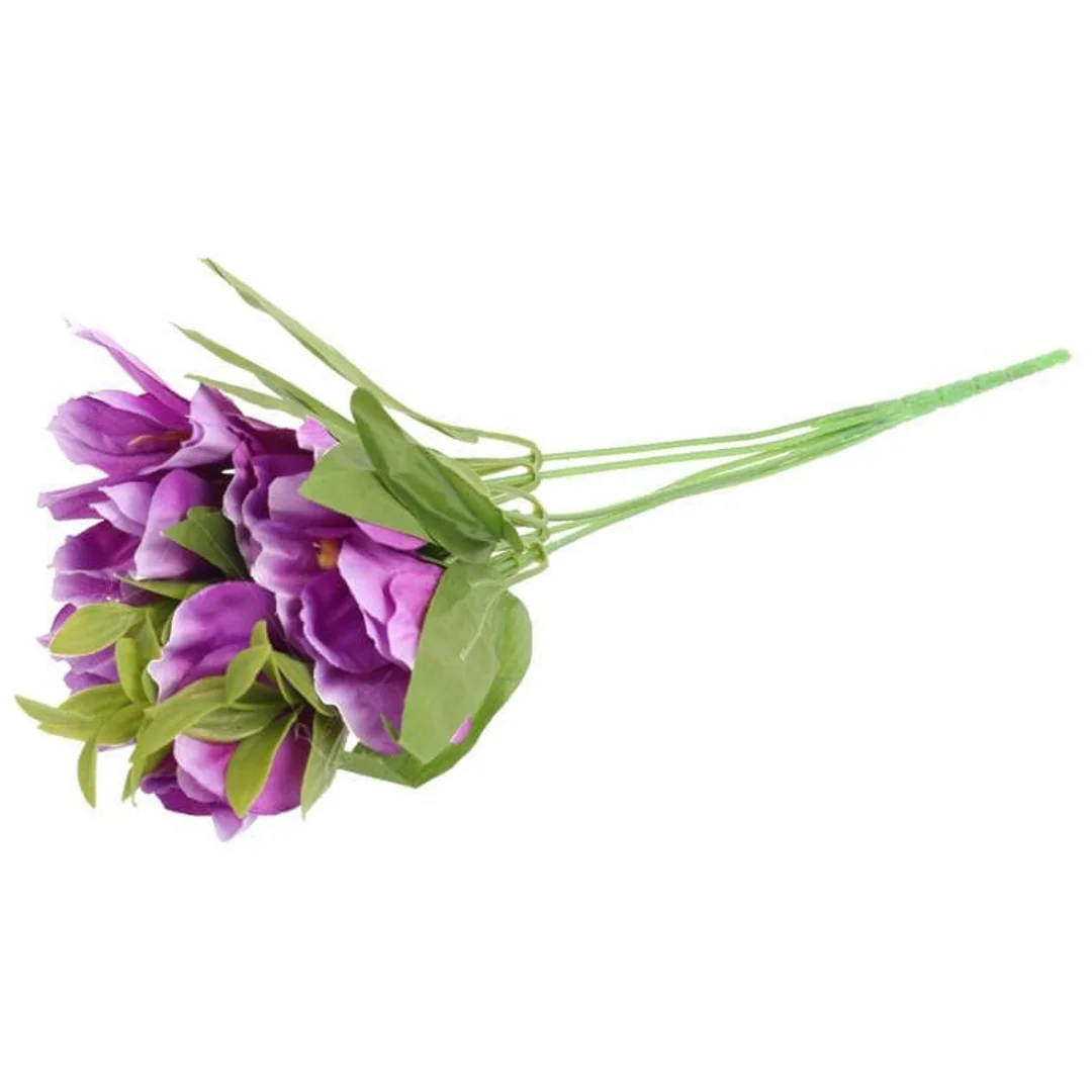 Sztuczny Kwiat Eustoma w Kolorze Fioletowym, Bukiet 6 Gałązek, 36 cm — zdjęcie 3