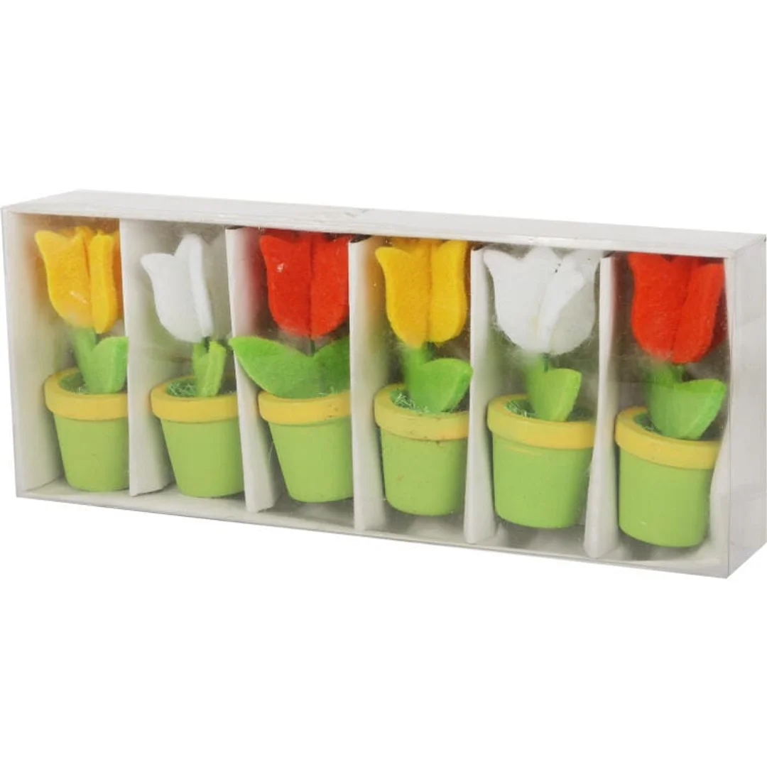 TULIPANY FILCOWE SPINKI KLAMERKI 6SZT WIELKANOC WIOSNA — zdjęcie 2