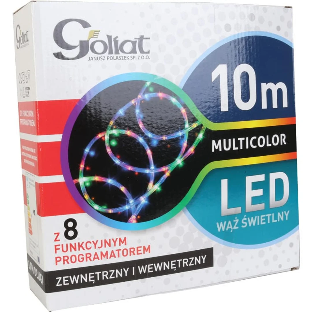 Wąż świetlny LED Multikolor z Programatorem 10 m - Elastyczna Dekoracja Wnętrz i Ogrodów — zdjęcie 2