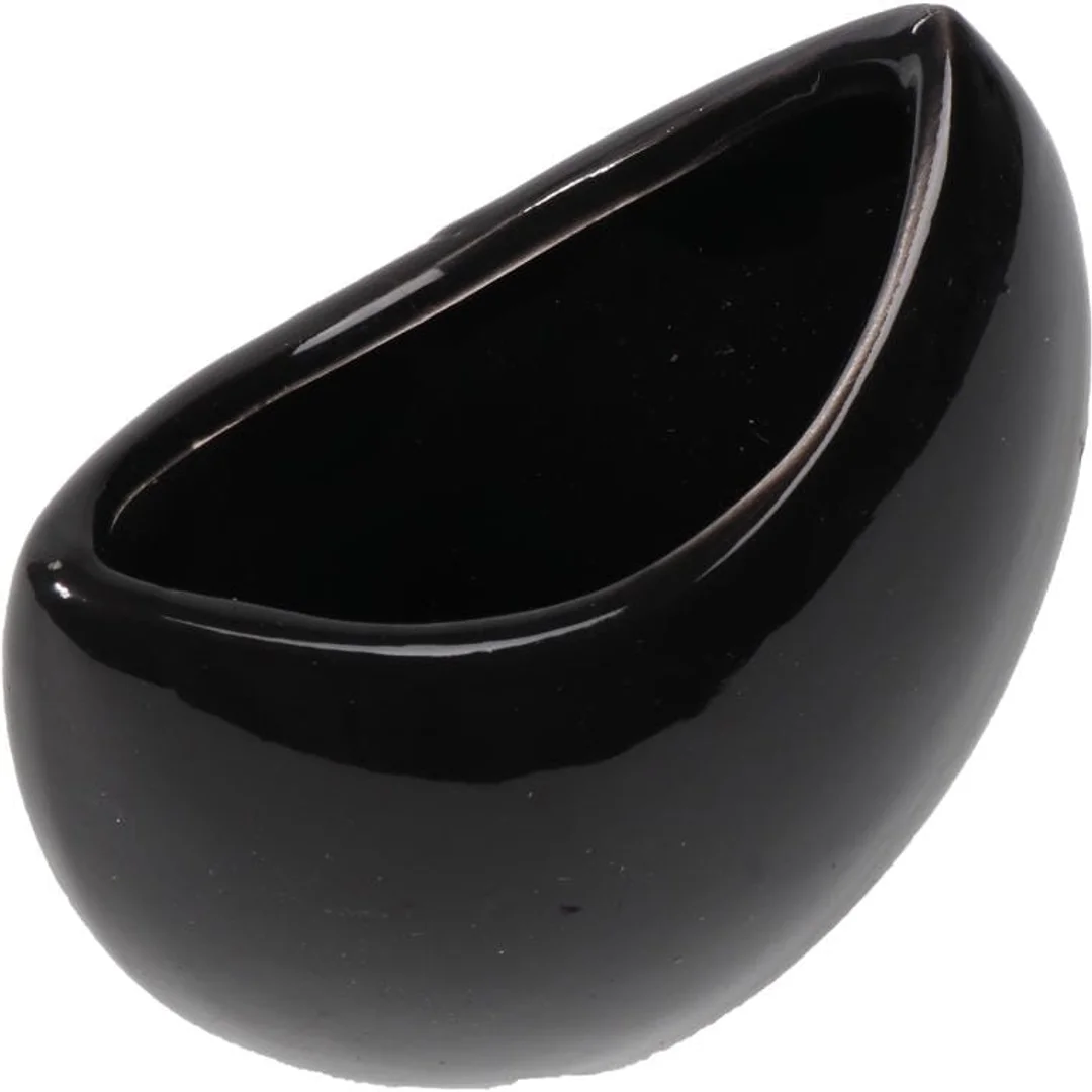 Wazon ceramiczny łódka w kolorze czarnym 10 cm — zdjęcie 2