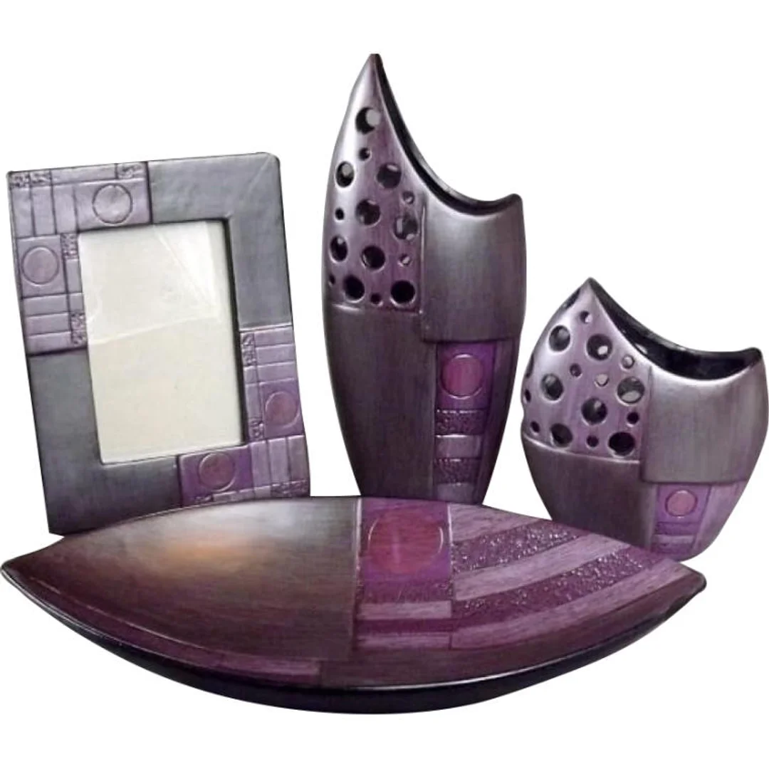 Wazon ceramiczny w kolorach fioletu z dziurkami 18x16x8 cm — zdjęcie 2