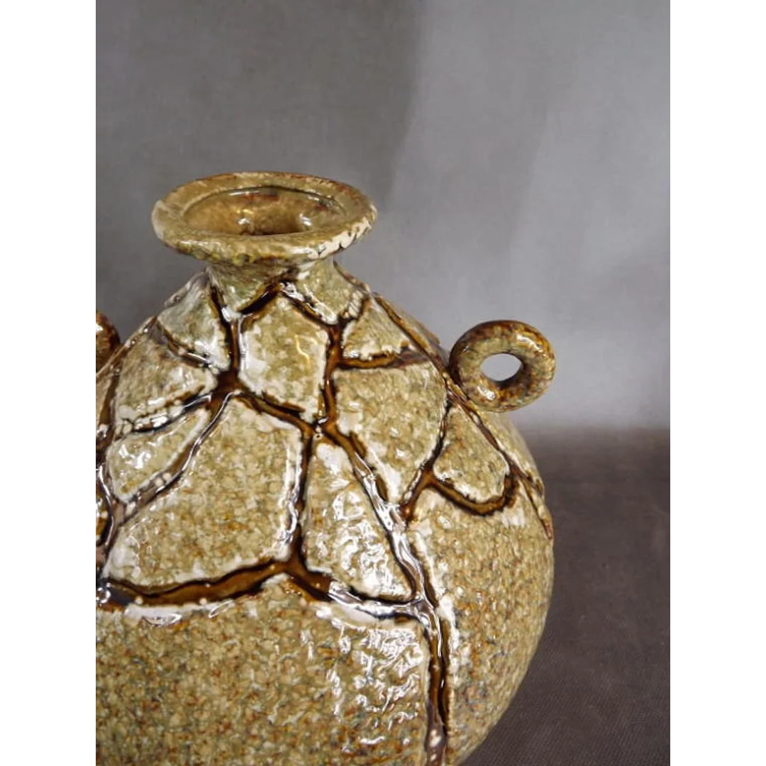 Wazon ceramiczny w kolorze miodowym 25x25 cm — zdjęcie 3