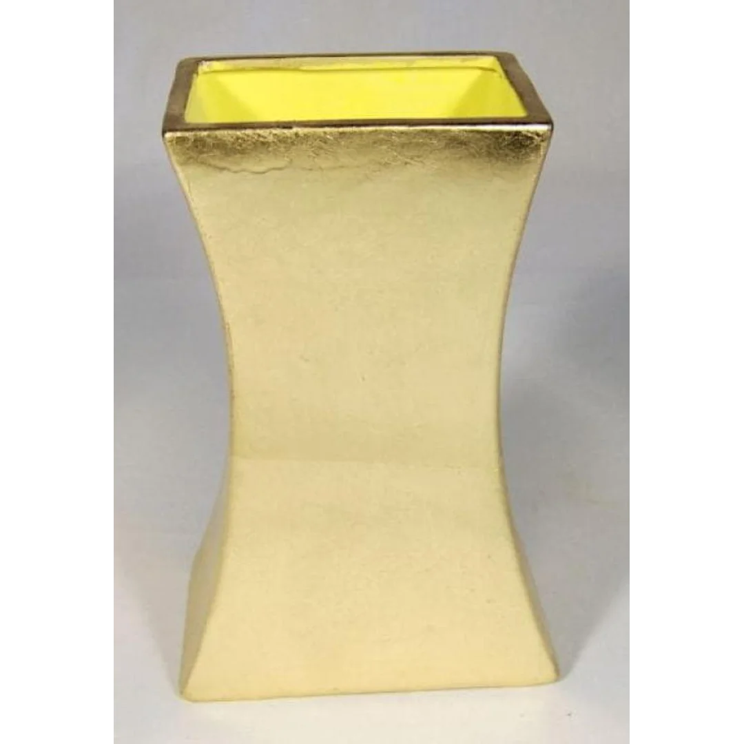 Wazon ceramiczny zwężany złoty — zdjęcie 2