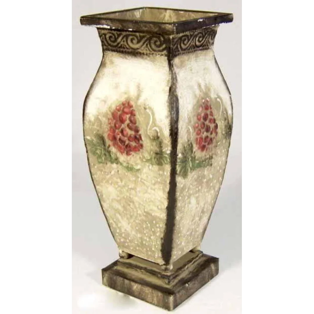 Wazon wykonany z metalu ręcznie malowany 35x13 cm — zdjęcie 2