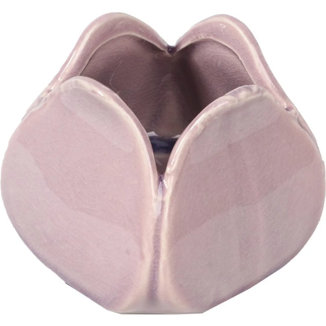 Wazonik ceramiczny w kształcie kwiatu wrzosowy 8x7 cm — zdjęcie 2