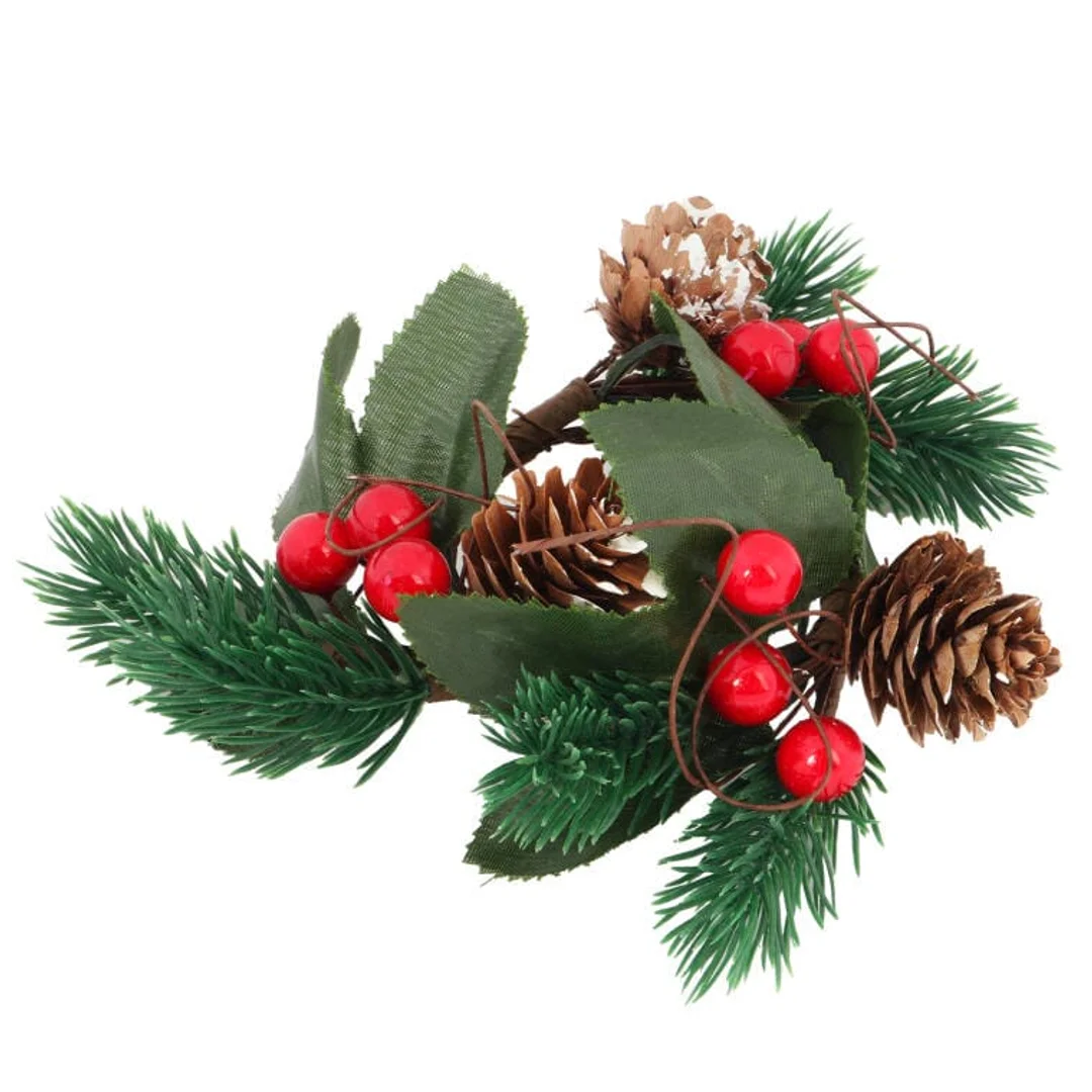 Wianek z jarzębiny z liśćmi stroik 9 cm — zdjęcie 2