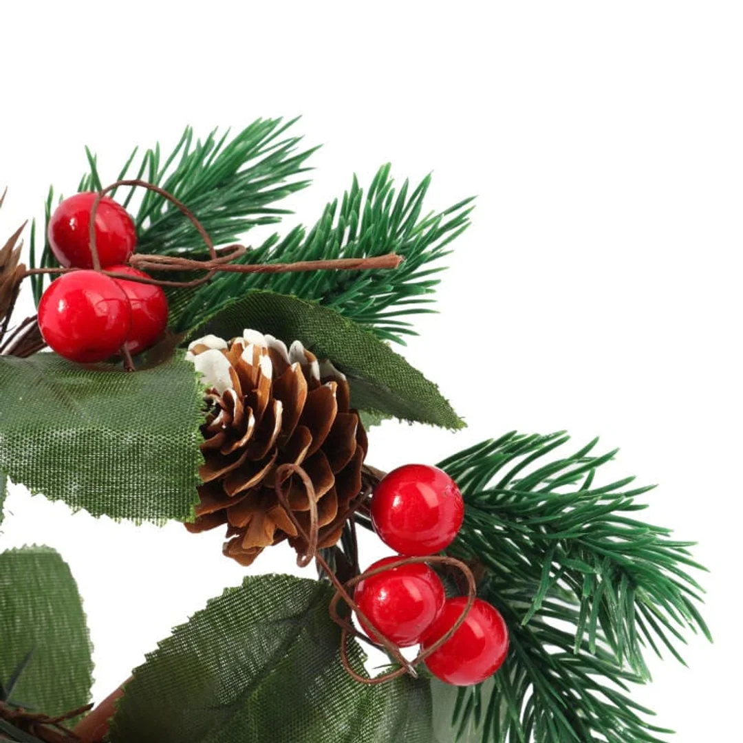 Wianek z jarzębiny z liśćmi stroik 9 cm — zdjęcie 3
