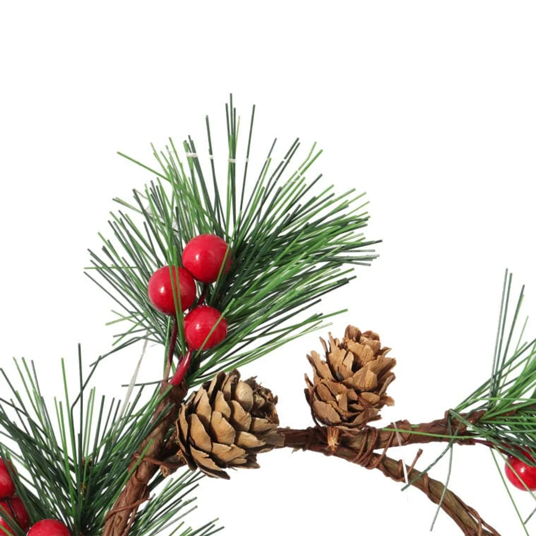 Wianek z jarzębiny z szyszkami stroik 16 cm — zdjęcie 2