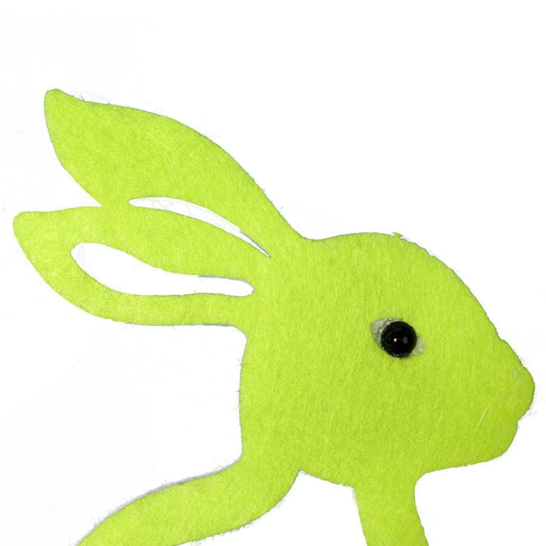 Wielkanocna Figurka - Zawieszka Zajączek z Pianki na Drewnianej Podstawce, Zielony, 13 cm — zdjęcie 2