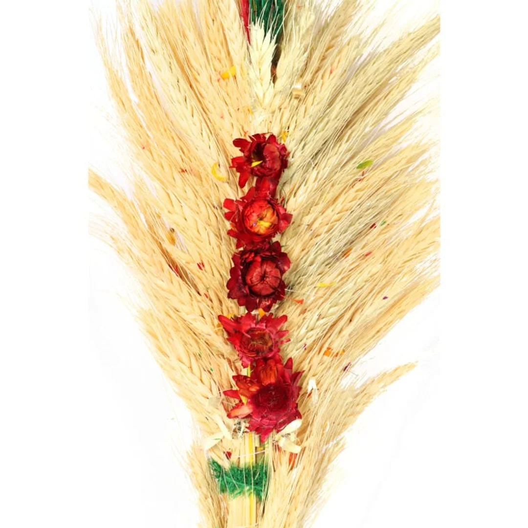Wielkanocna Palma Ręcznie Robiona z Naturalnych Materiałów, 70cm, Kolor Kremowy — zdjęcie 2