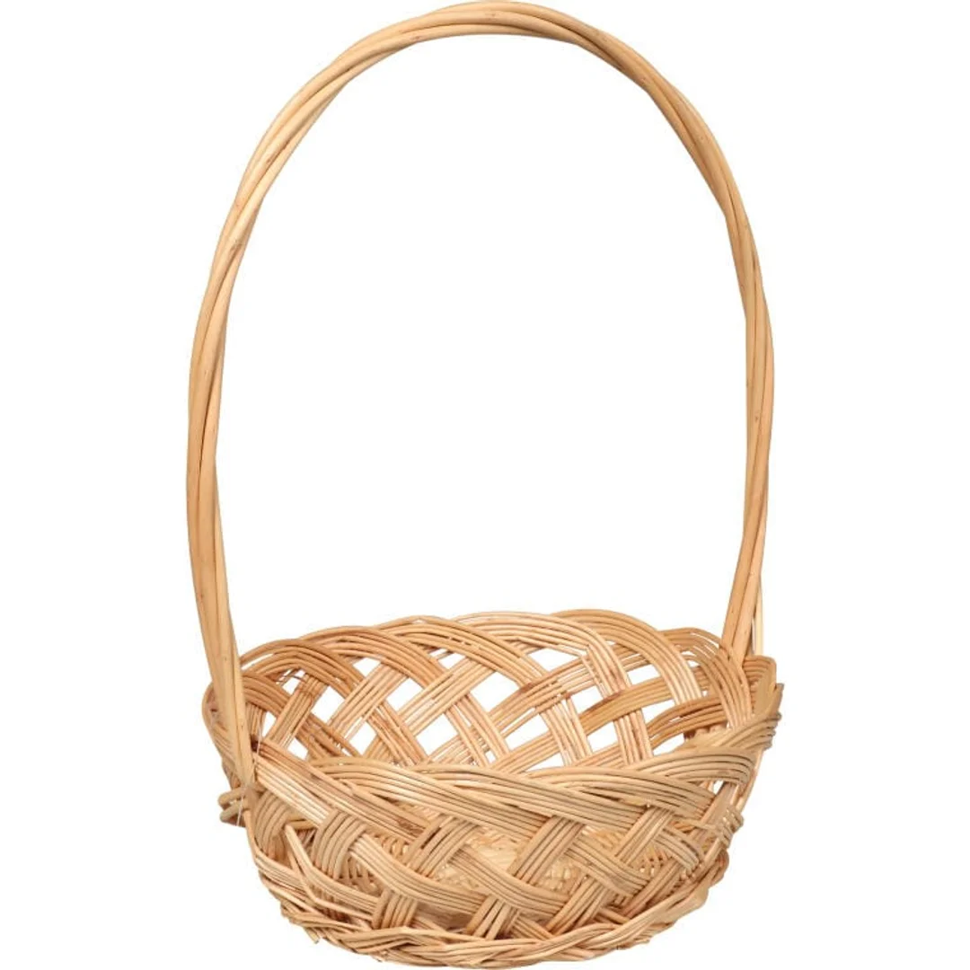 Wiklinowy koszyk wielkanocny do święcenia pokarmów i dekoracji, 35cm wysokość, 22cm średnica, 8.5cm głębokość — zdjęcie 2