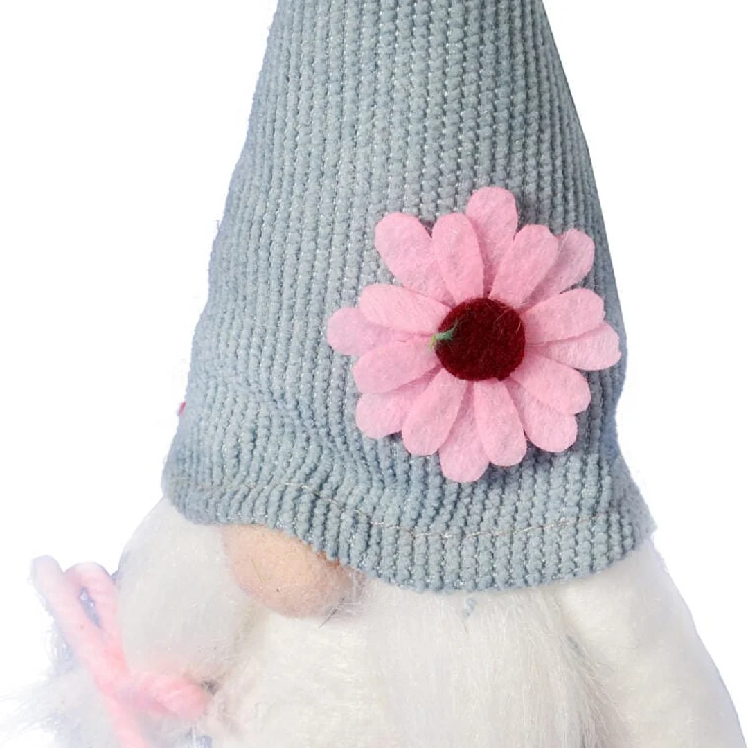 Wiosenny Skrzat z Warkoczykami i Niebieską Czapeczką - Dekoracja Wielkanocna, 17 cm — zdjęcie 2