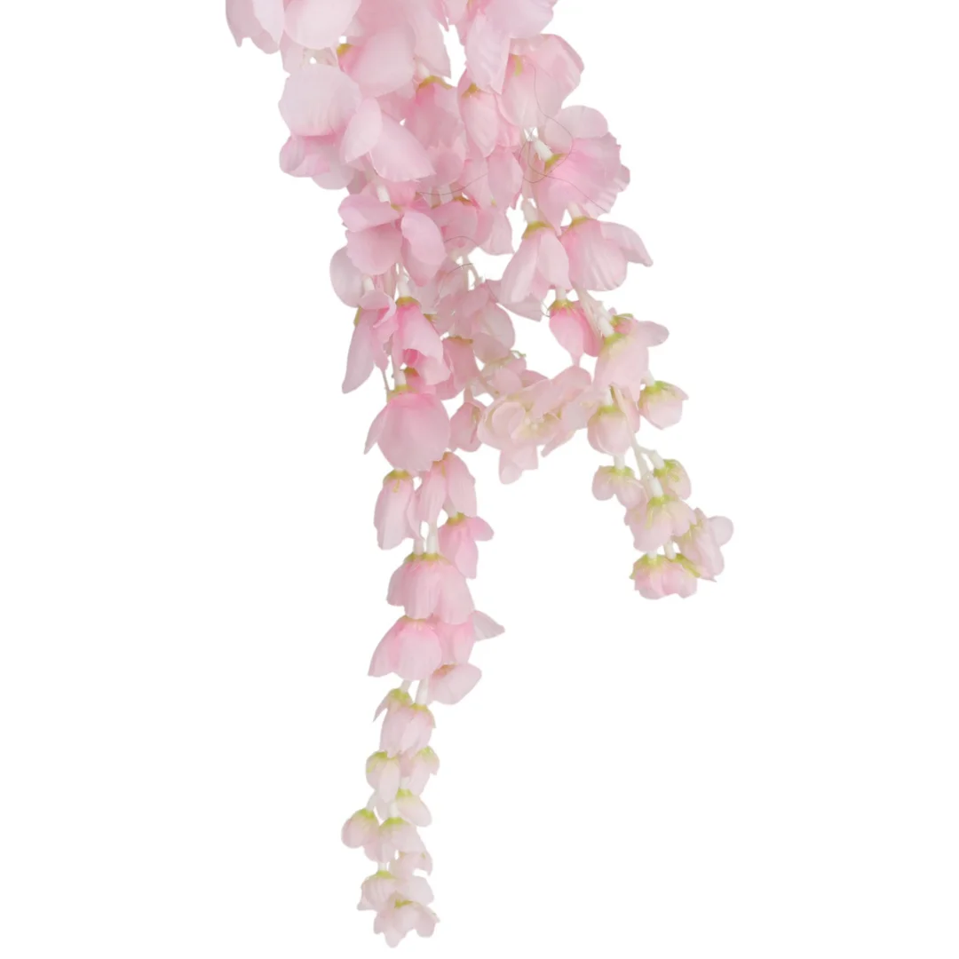 Wisteria Sztuczne Kwiaty Girlanda Glicynia Kwiaty Wiszące Balkon Taras Ślub różowa - 3