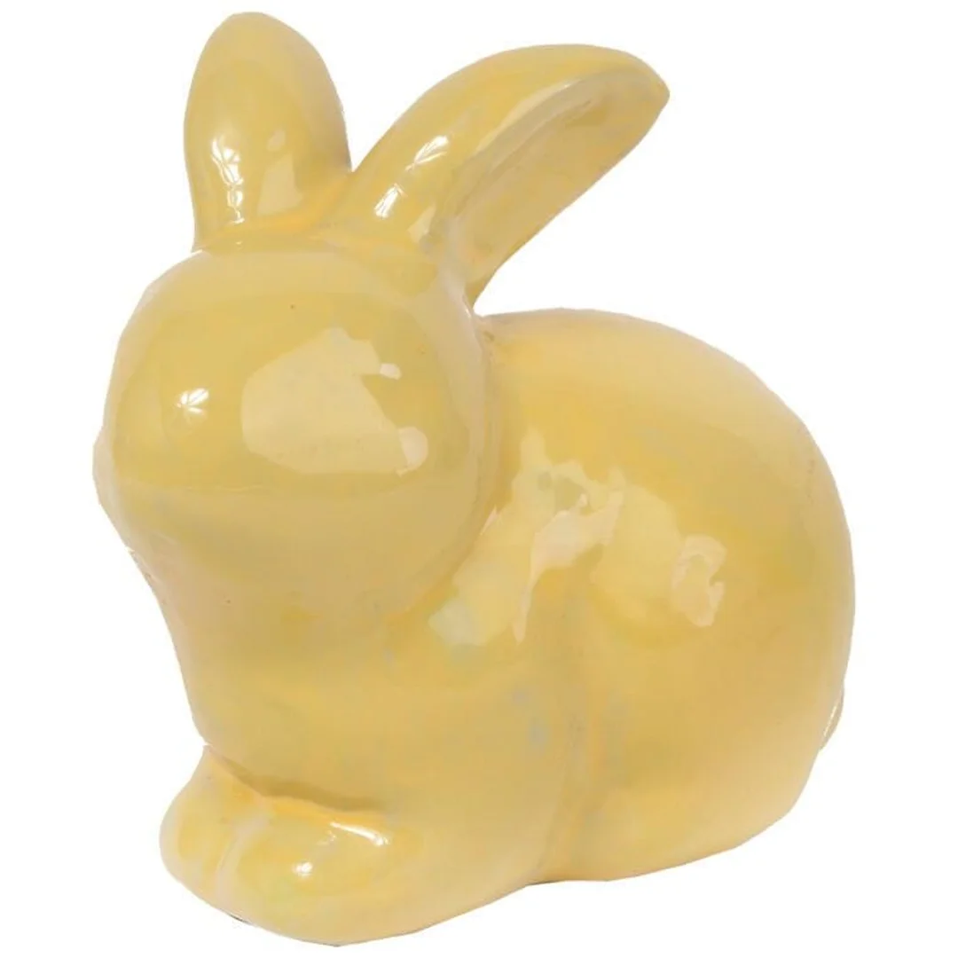ZAJĄC CERAMICZNY FIGURKA 20 CM KOLOR ŻÓŁTY — zdjęcie 2