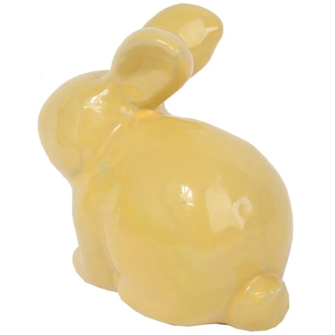 ZAJĄC CERAMICZNY FIGURKA 20 CM KOLOR ŻÓŁTY — zdjęcie 3