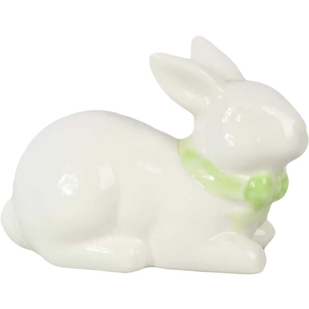 Zając ceramiczny, figurka, biała, JH-101017 — zdjęcie 2