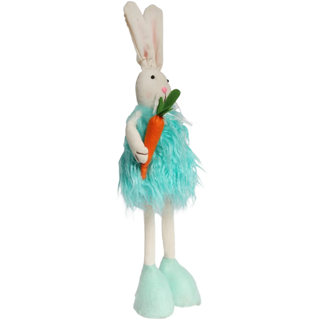 Zając Futrzany z Marchewką Ozdoba Wielkanocna Figurka 50 cm — zdjęcie 3