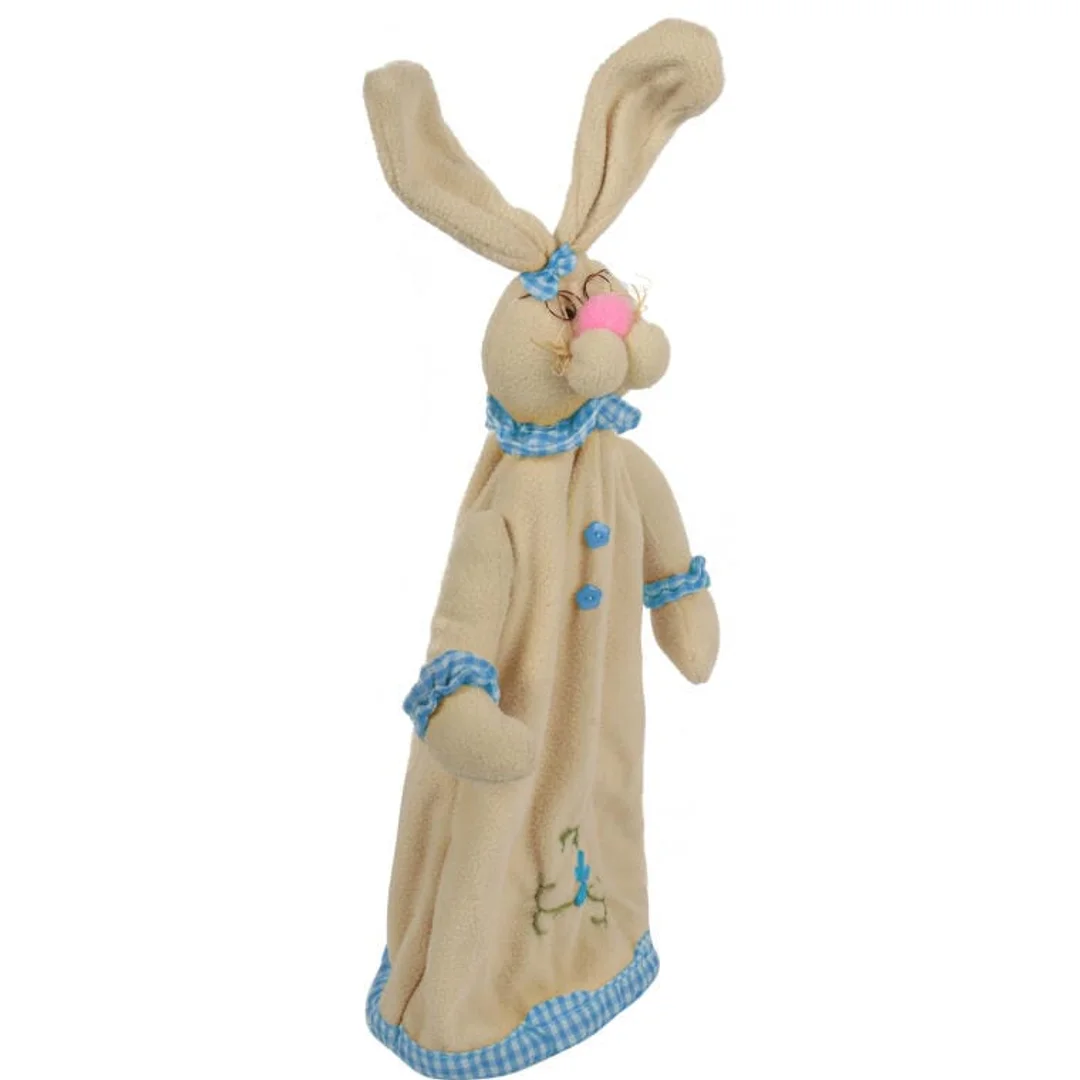 Zając pluszowy stojący na teleskopach 45cm niebieski — zdjęcie 2