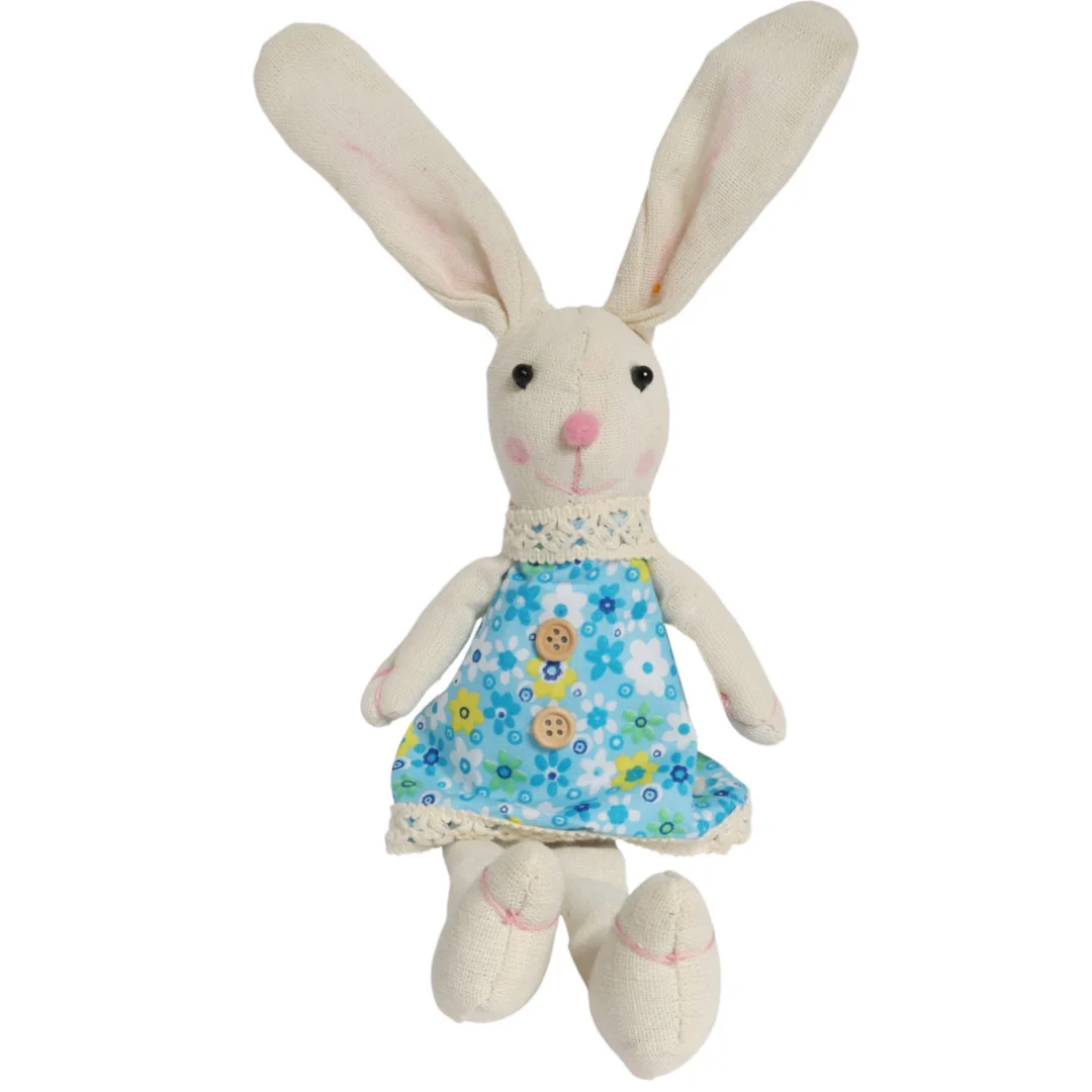 Zając siedzący Ozdoba Wielkanocna Figurka w niebieskiej sukience 40 cm — zdjęcie 2