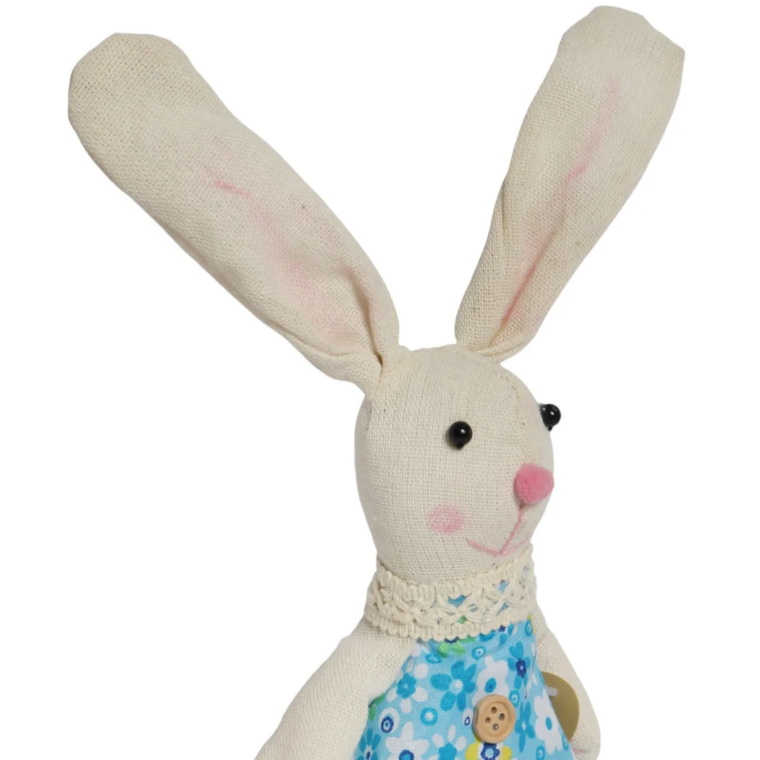 Zając siedzący Ozdoba Wielkanocna Figurka w niebieskiej sukience 40 cm — zdjęcie 3