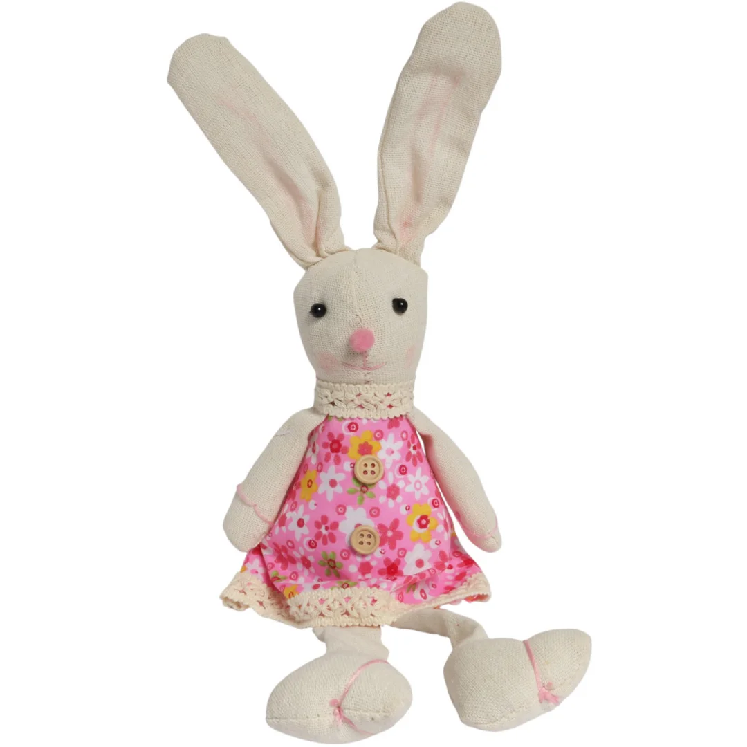 Zając siedzący Ozdoba Wielkanocna Figurka w różowej sukience 40 cm — zdjęcie 2