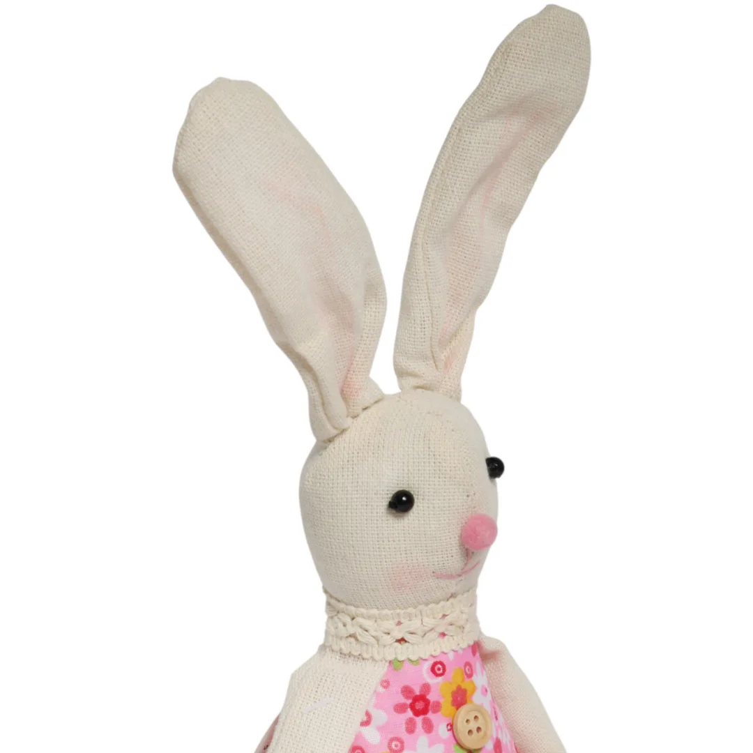 Zając siedzący Ozdoba Wielkanocna Figurka w różowej sukience 40 cm — zdjęcie 3