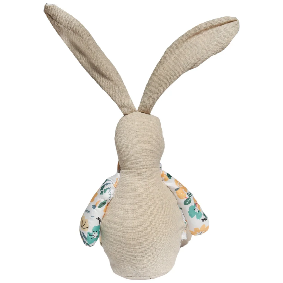 Zając siedzący Ozdoba Wielkanocna Figurka w ubranku w żółte kwiatki 36 cm — zdjęcie 5
