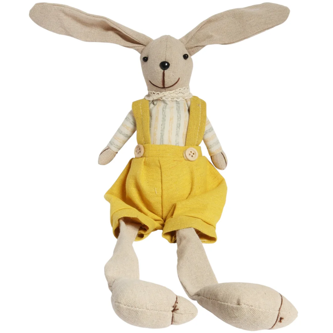 Zając siedzący Ozdoba Wielkanocna Figurka w żółtych spodniach 30 cm — zdjęcie 2