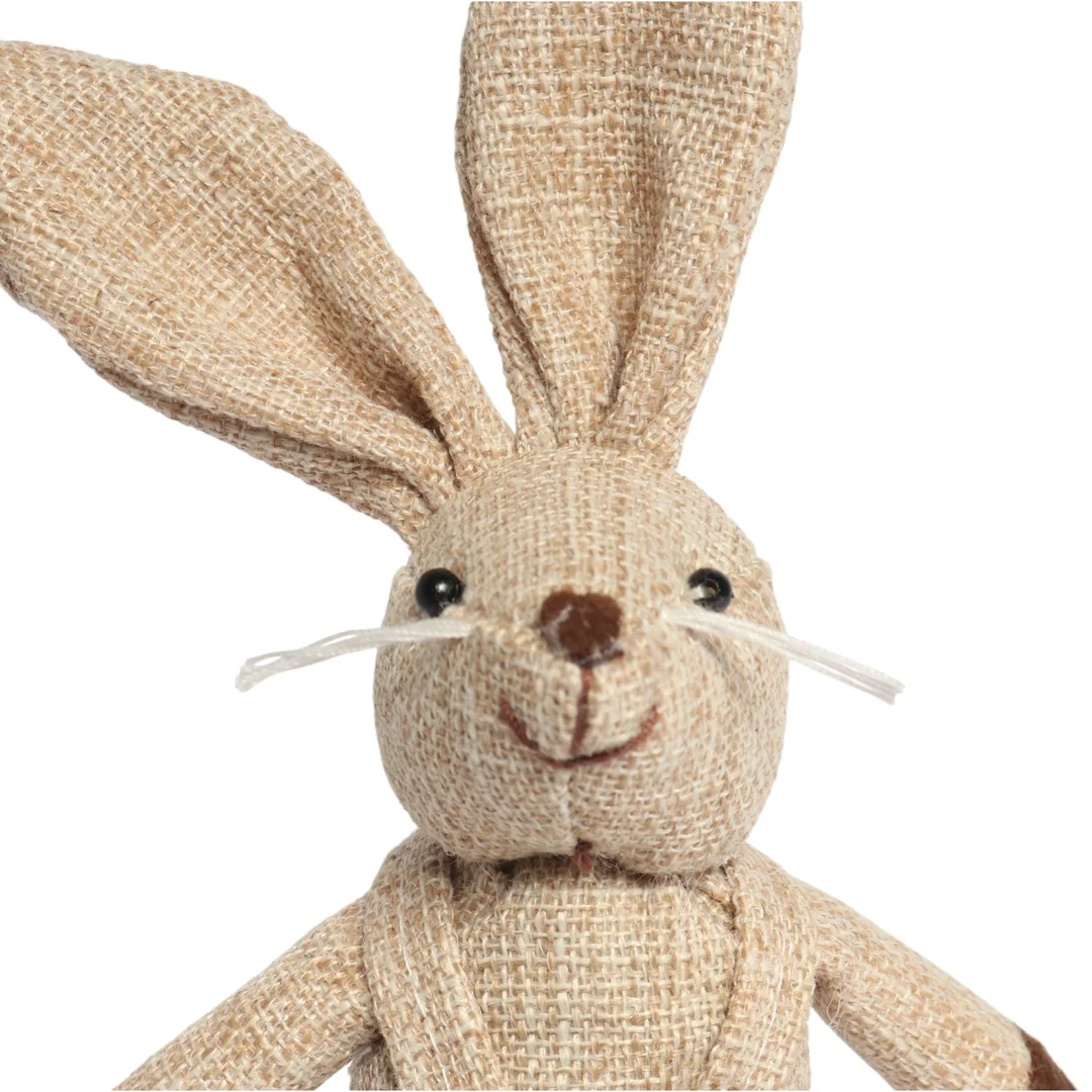 Zając STOJĄCY lniany Ozdoba Wielkanocna Figurka brązowa 18 cm CH — zdjęcie 4