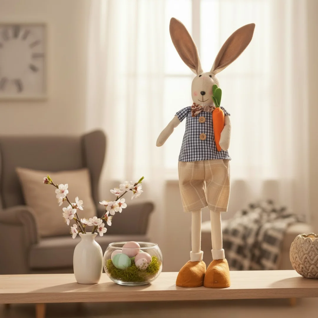 Zając w spodniach z marchewką Ozdoba Wielkanocna Figurka 60 cm — zdjęcie 5
