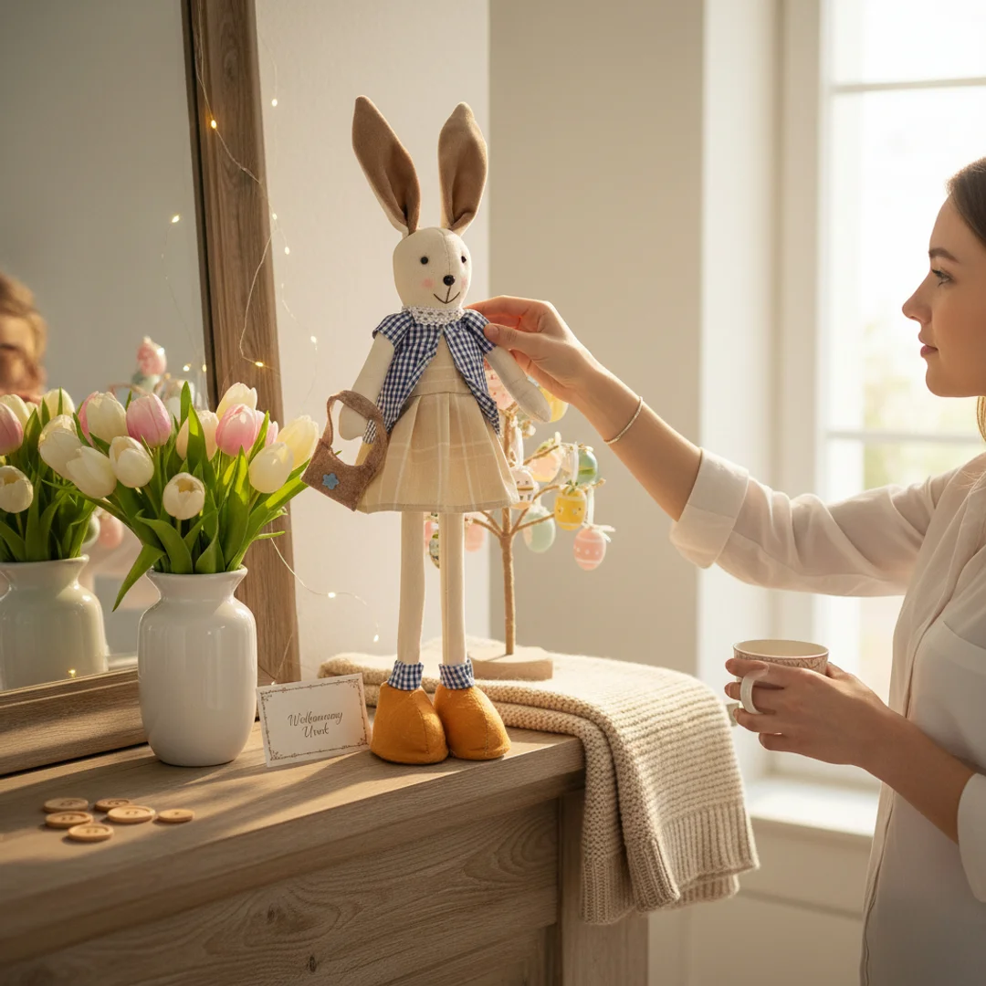 Zając w sukience z torebką Ozdoba Wielkanocna Figurka 60 cm — zdjęcie 5