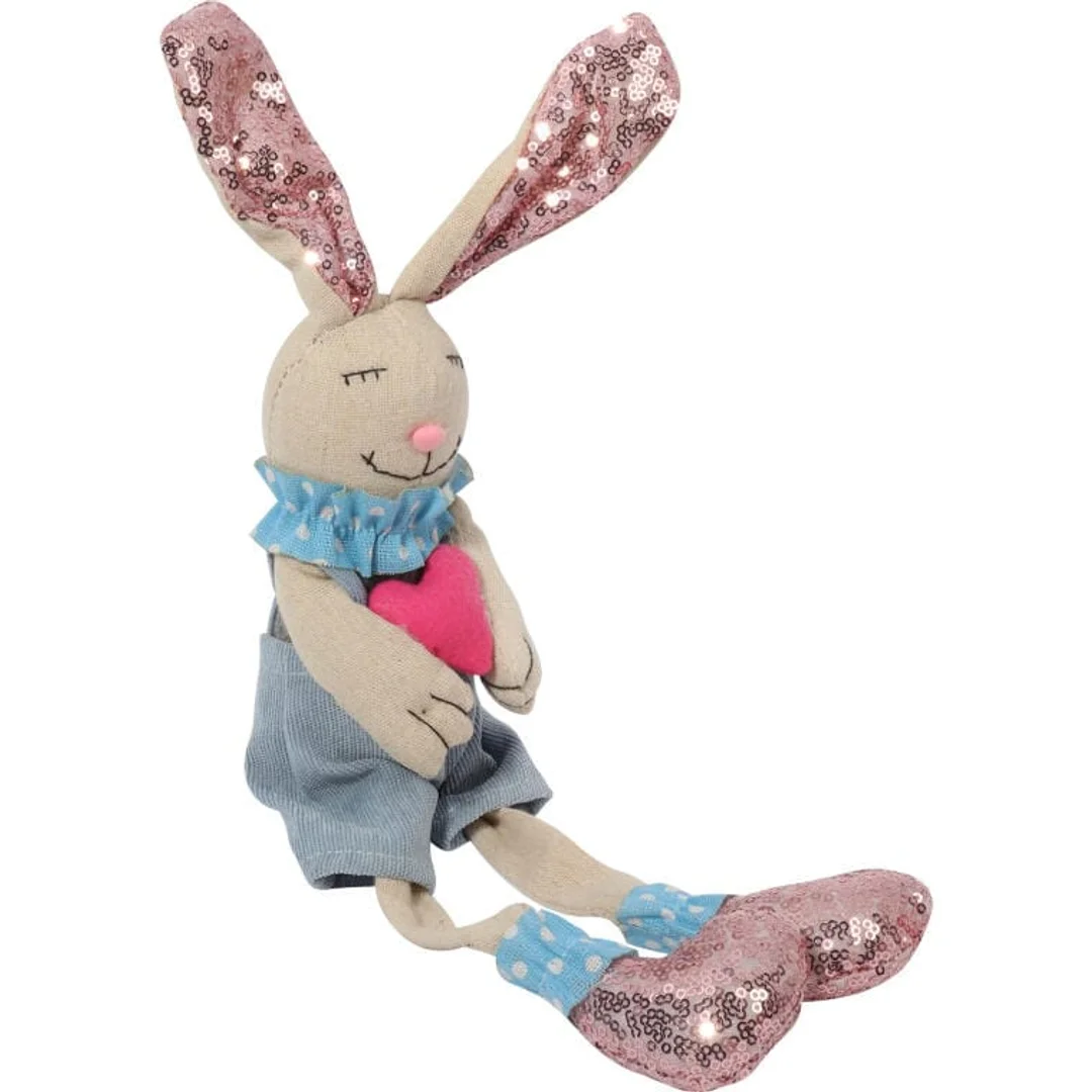 ZAJĄC WIELKANOCNY SIEDZĄCY NIEBIESKI 40CM — zdjęcie 2