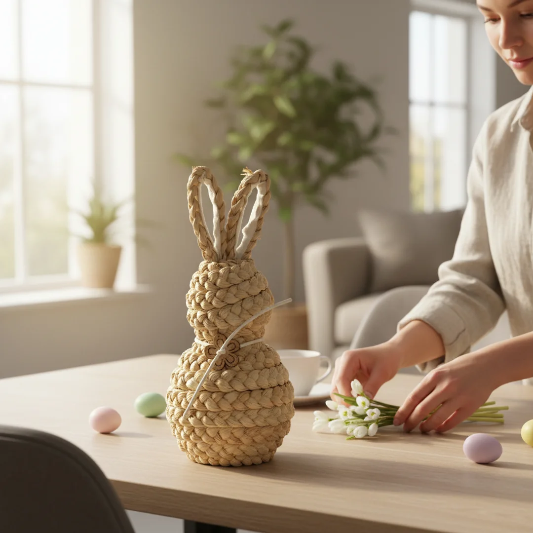 Zając ze słomy Ozdoba Wielkanocna Figurka 24 cm — zdjęcie 4