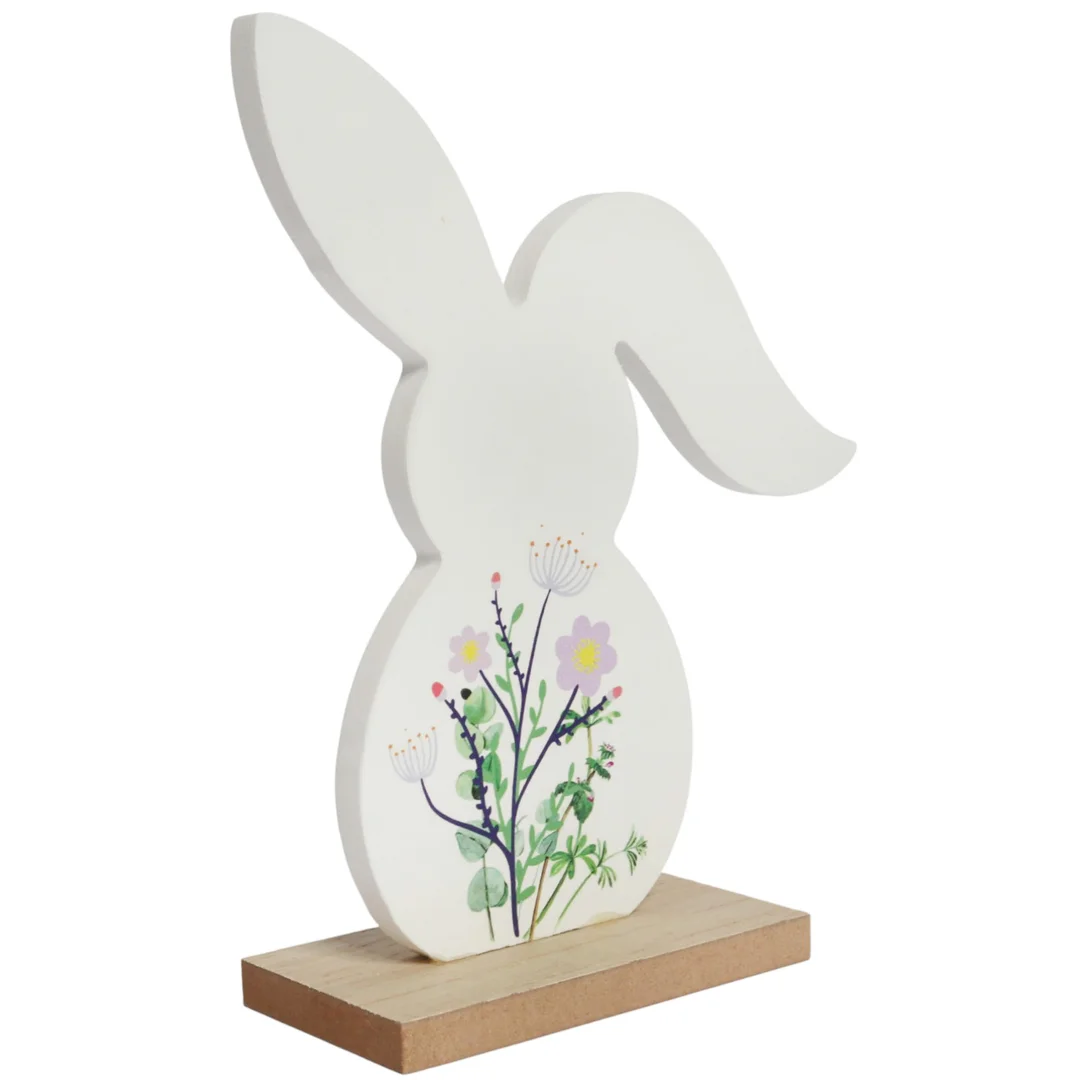 ZAJĄCZEK ZAJĄC DREWNIANY KRÓLIK WIELKANOCNY z dekoracją 19 CM — zdjęcie 2