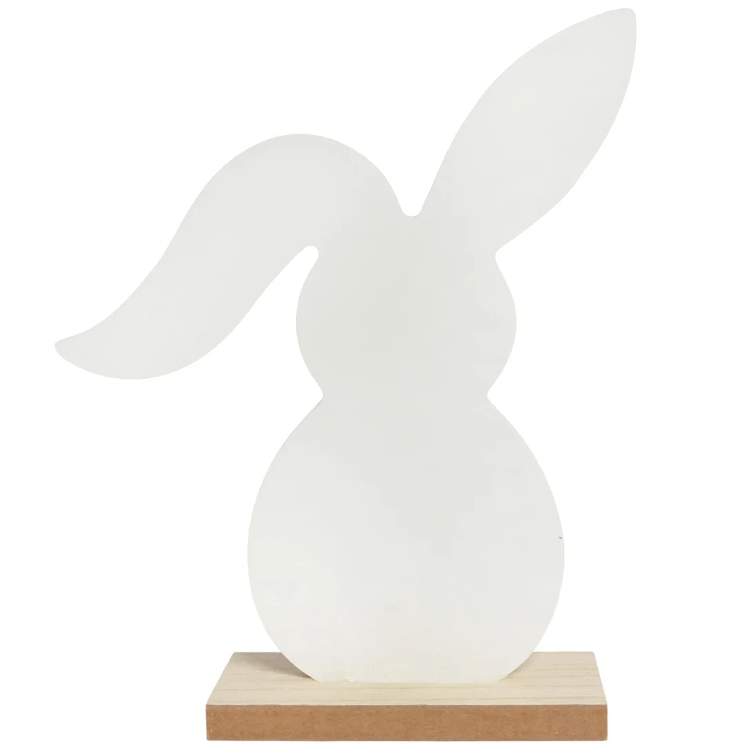 ZAJĄCZEK ZAJĄC DREWNIANY KRÓLIK WIELKANOCNY z dekoracją 19 CM — zdjęcie 3