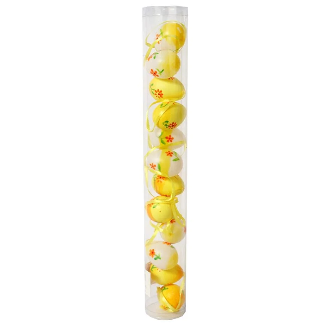 Zestaw 12 Plastikowych Jajek Wielkanocnych do Zawieszenia - Żółte, 4 cm — zdjęcie 4