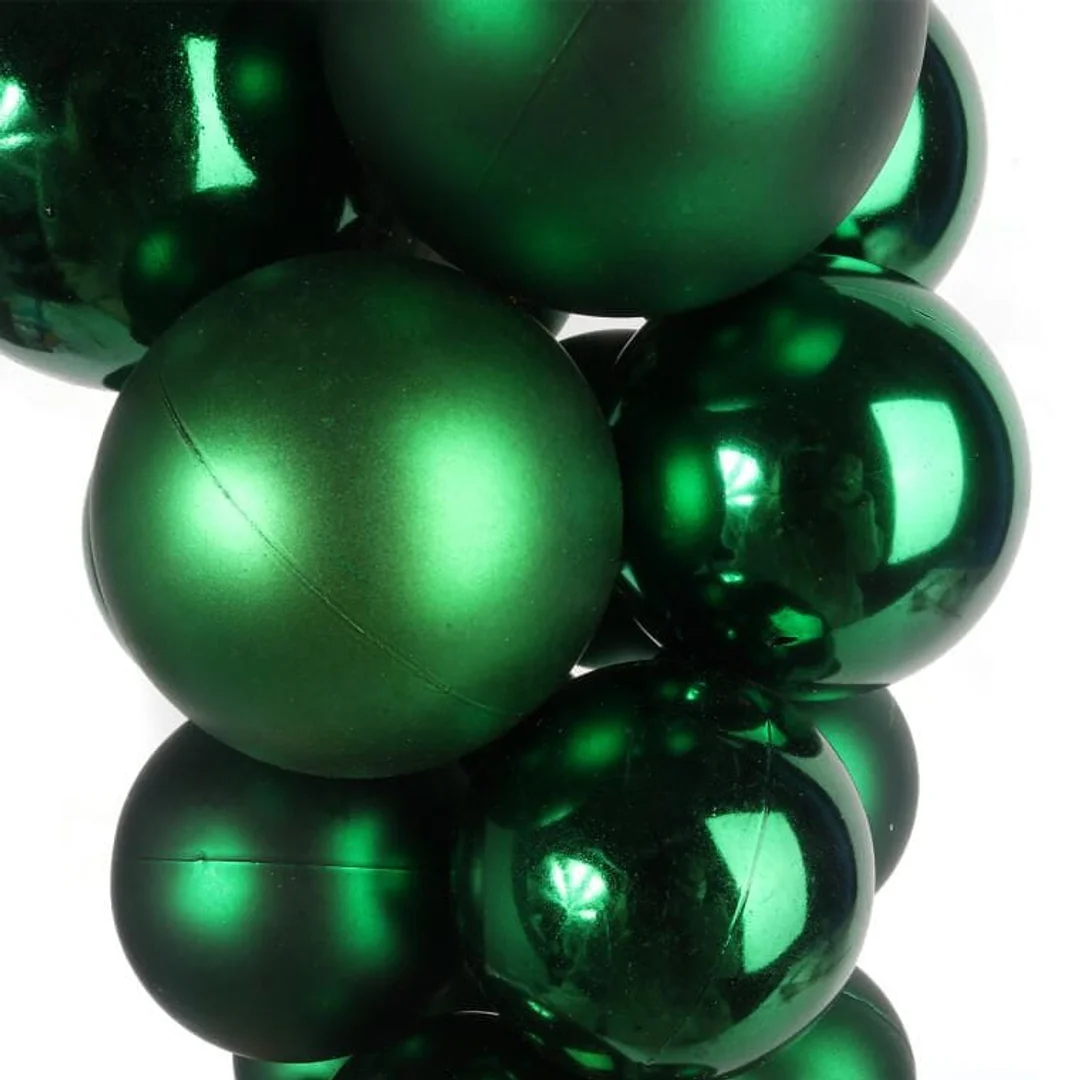 Zestaw 21 Bombek na Kiści - Plastikowe Ozdoby Świąteczne 28 cm - Kolor Zielony