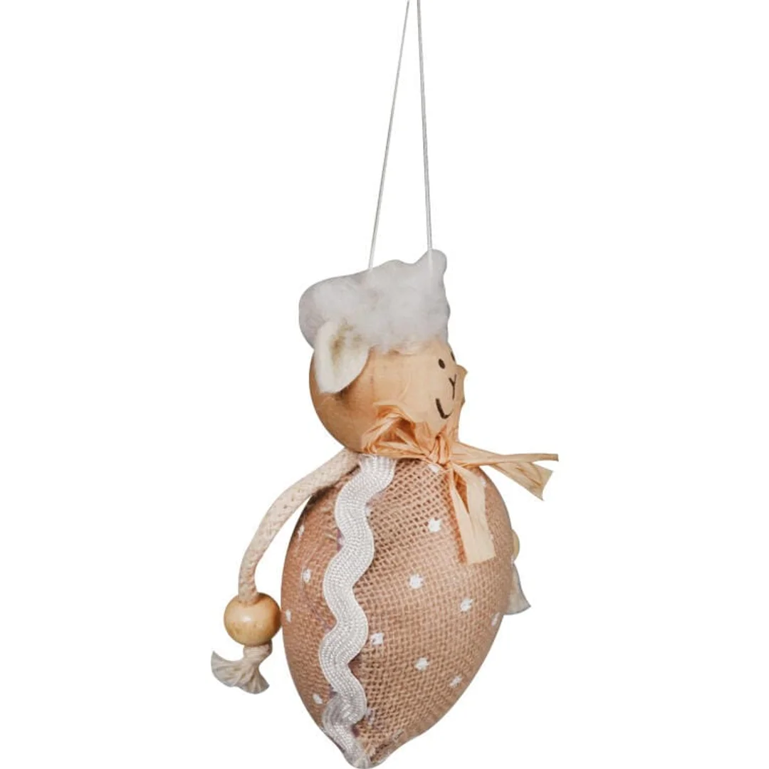 Zestaw 3 Brązowych Baranków Wielkanocnych do Zawieszenia, 7 cm — zdjęcie 4