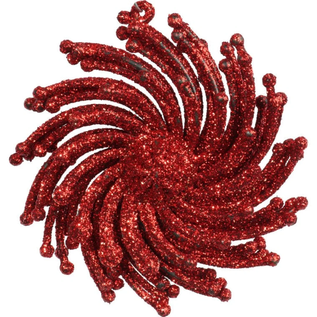 Zestaw 3 Brokatowych Zawieszek na Choinkę w Kształcie Śnieżynek - Multikolor, Plastikowe, 9 cm — zdjęcie 3
